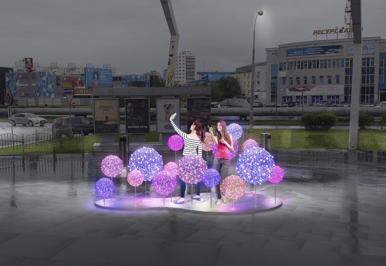 светодиодные шары с лампочками "Blue 720mm", 24B