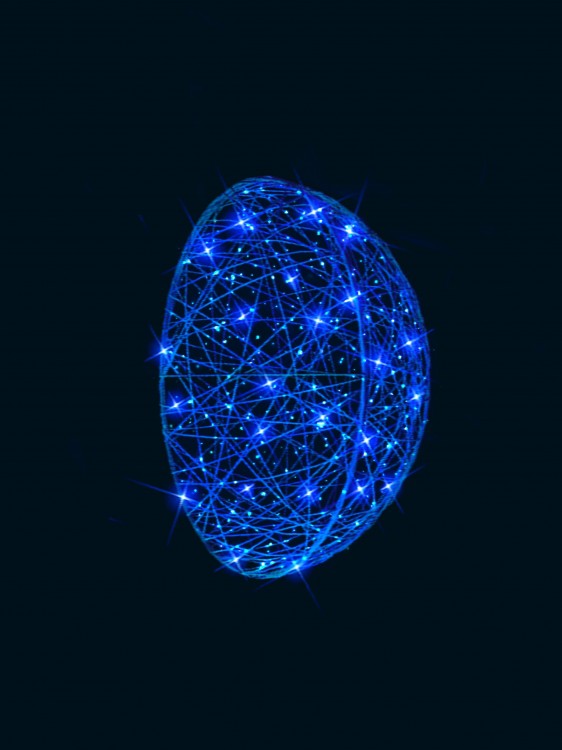 светящиеся полусферы синие "Blue 1000mm", 24B