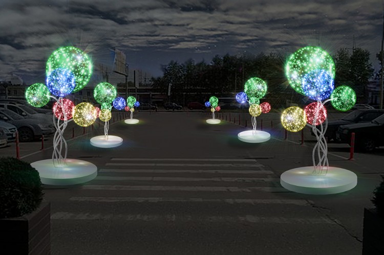 купить светящиеся новогодние шары цветные