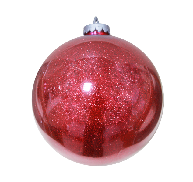 Набор красных блестящих елочных шаров "Red shine 300 mm", 4 шт.