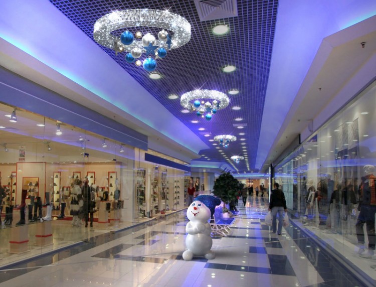 разноцветные елочные шары с блестками "Blue shine 250 mm", 5 шт.