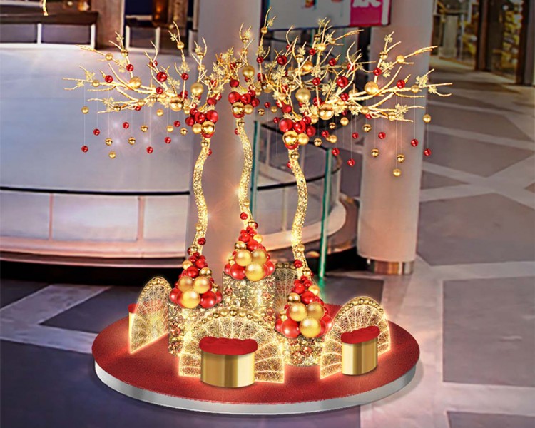 елочные шары золото "Golden glitter 250 mm", 5 шт.