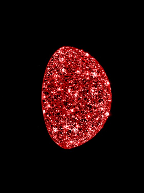 Световая плетеная полусфера красная