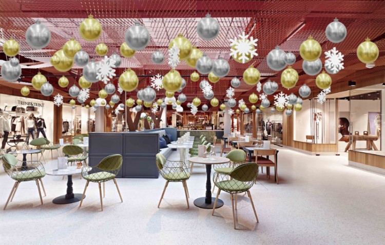 Набор золотых елочных шаров "Golden glitter 300 mm", 4 шт.