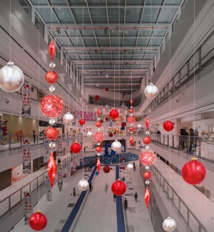 Большие елочные шары с блестками 