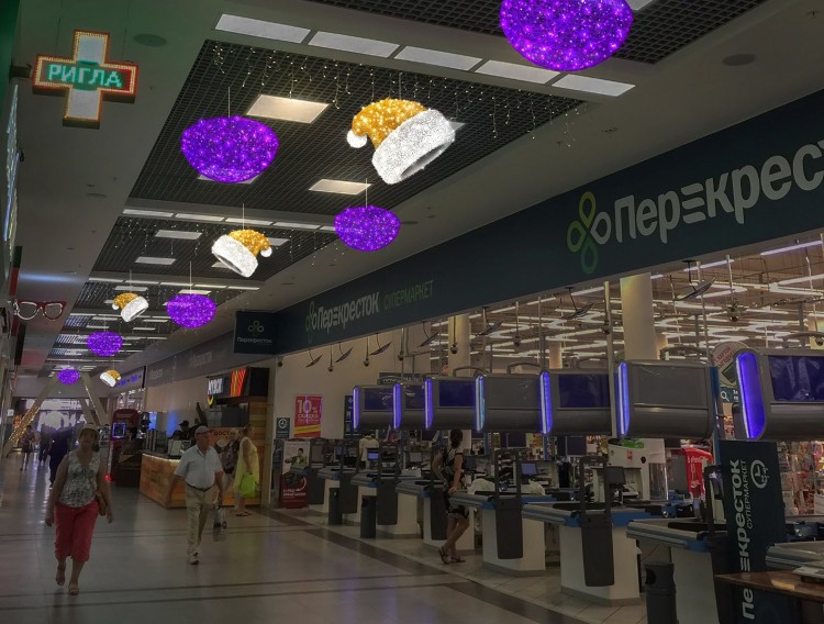 Светодиодная каркасная полусфера "Violet 1200mm", 220B