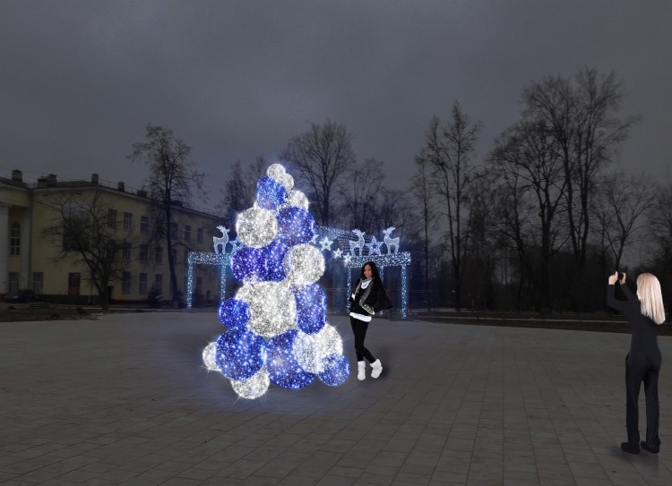 Большой светодиодный шар "Blue 1000mm", 220B