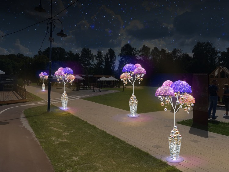 Световая фигура полусфера "Blue 720mm", 220B