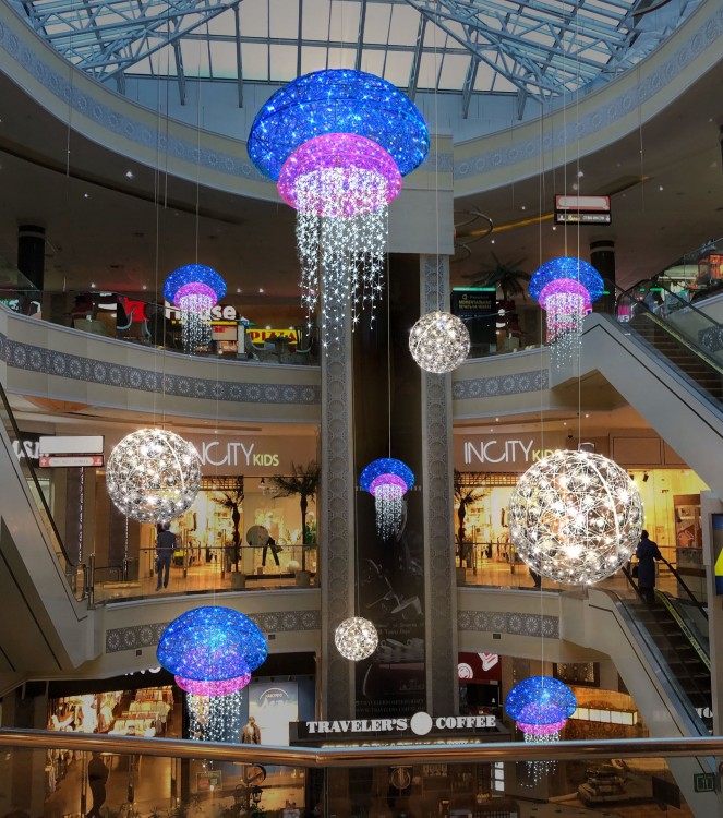 Светящаяся фигура полусфера "Blue 1200mm", 220B